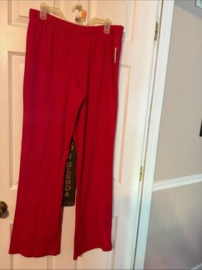 Red Wide-Leg Lounge Pants